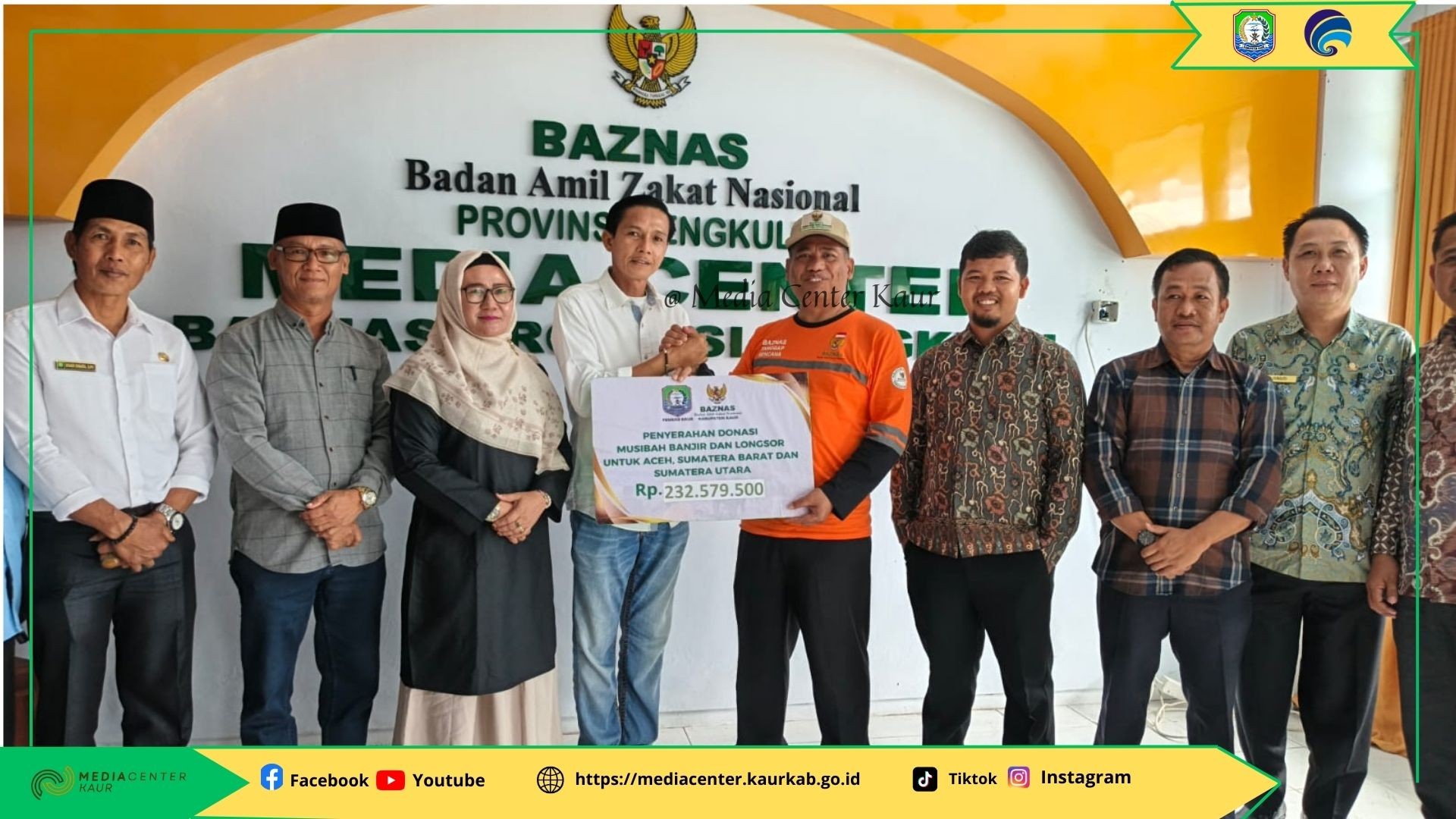 Kaur Salurkan Bantuan untuk Korban Banjir Aceh, Sumut, dan Sumbar