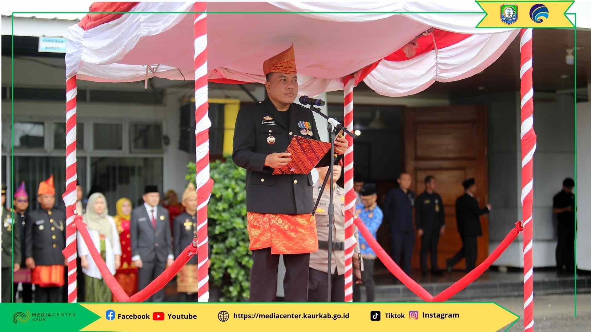 Kenakan Baju Adat, Kapolres Kaur Jadi Irup Peringatan HUT Ke-57 Provinsi Bengkulu
