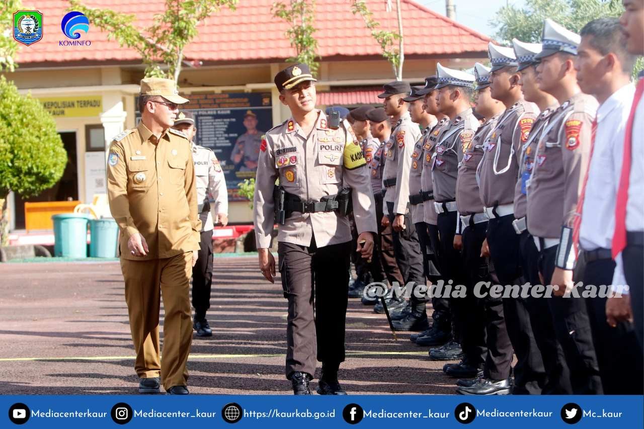 Ciptakan mudik yang aman dan berkesan, Polres Kaur gelar apel pasukan operasi ketupat nala 2023